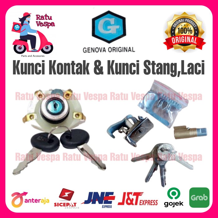 Kunci Kontak / Kunci Stang,Laci Box Vespa PX,Super,Sprint,Strada,Excel - Kunci Stang+Box