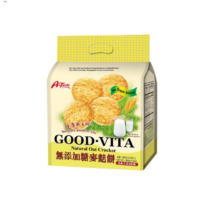 

A-Taste Good Vita Natural Oat Cracker 380gr |NO SUGAR| BISKUIT SILANG