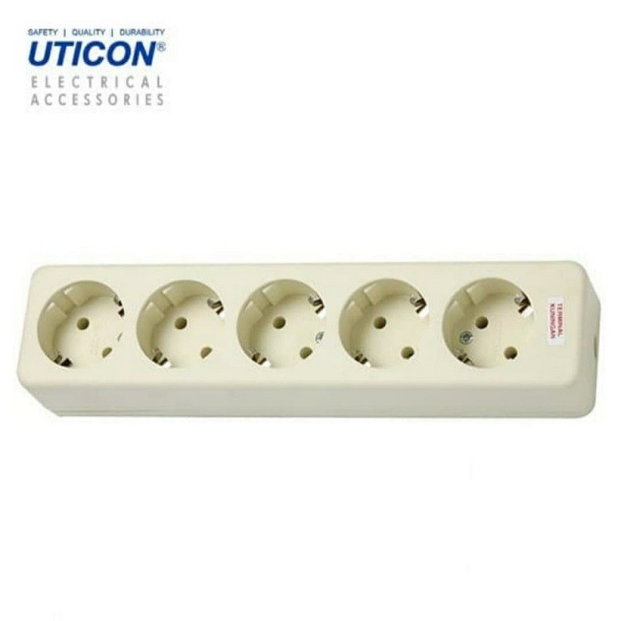 Uticon Stop Kontak 5 Lubang ST 158 Arde - Terminal Kuningan