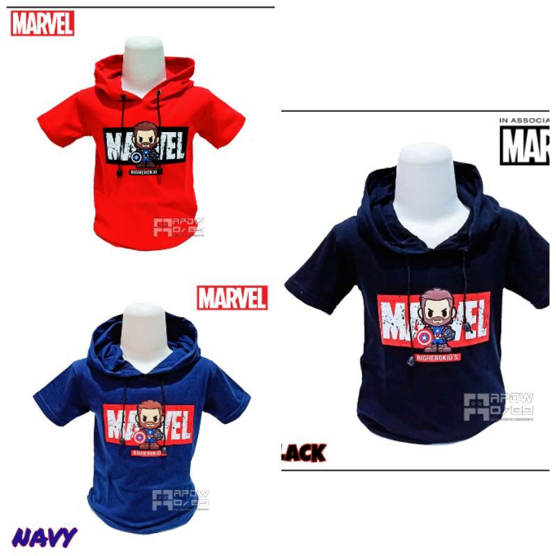 Baju kaos anak hodie sablon motif marvel