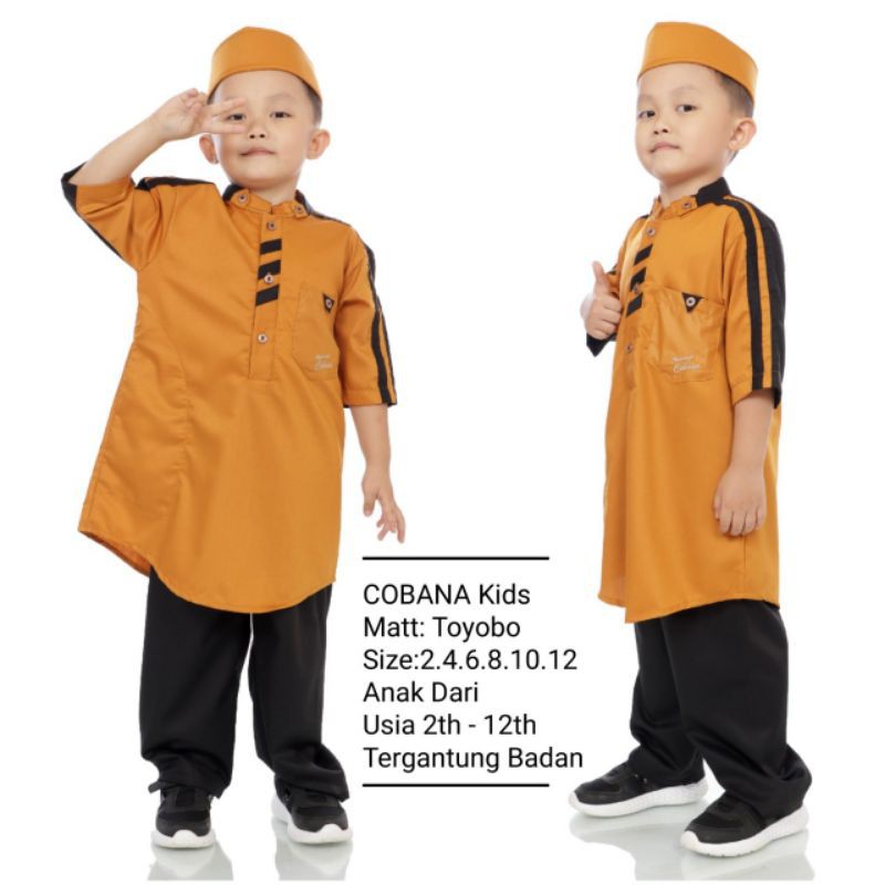SETELAN KOKO ANAK TURKI PREMIUM BONUS PECI 2 SD 12 TAHUN COBANA / SET BAJU KOKO SETELAN ANAK COWOK