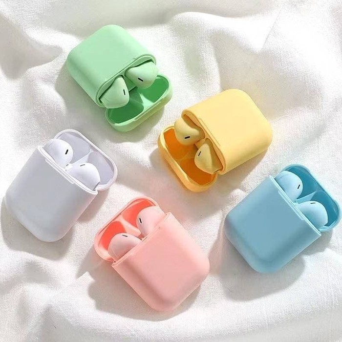 【Ready stock】Headset  Bluetooth i12 earphone  bluetooth 5.0  Wireless android / ios Macaron