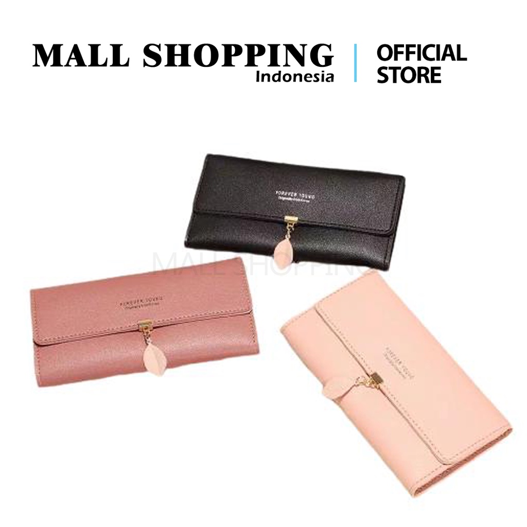 (COD) Dompet Kulit Wanita Kualitas Impor Dompet Panjang Tipis MALL SHOPPING