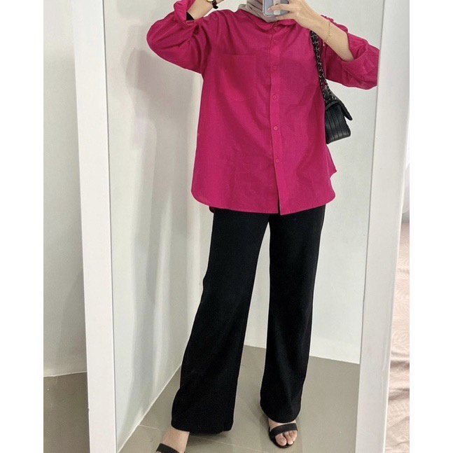 GFS AT VIVIAN OVERSIZE CRINCLE SHIRT KEMEJA ANTI KUSUT