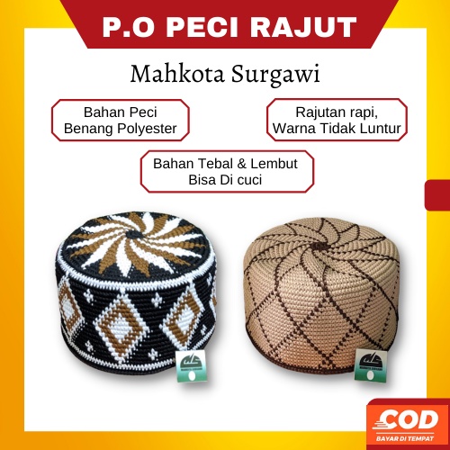 Pre Order Peci kopyah rajut mahkota surgawi dewasa untuk SALAT sholat  anak anak laki laki remaja ba