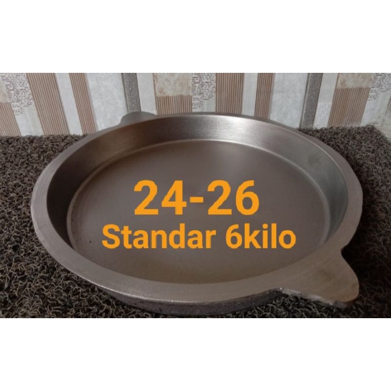 Loyang Martabak bangka, Standar 24-26+tutup