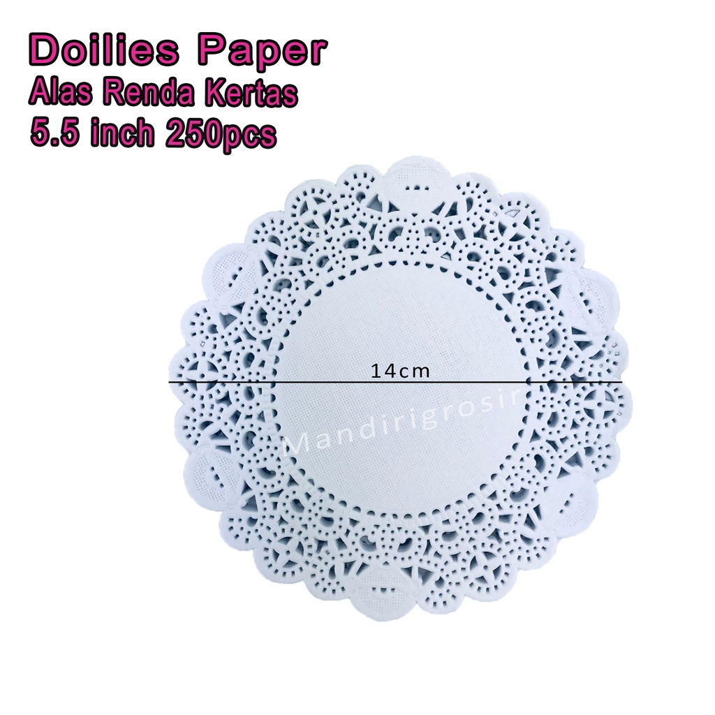 Alas Renda Kertas *Doilies Paper * Alas Serbaguna * 5.5 inch 250pcs