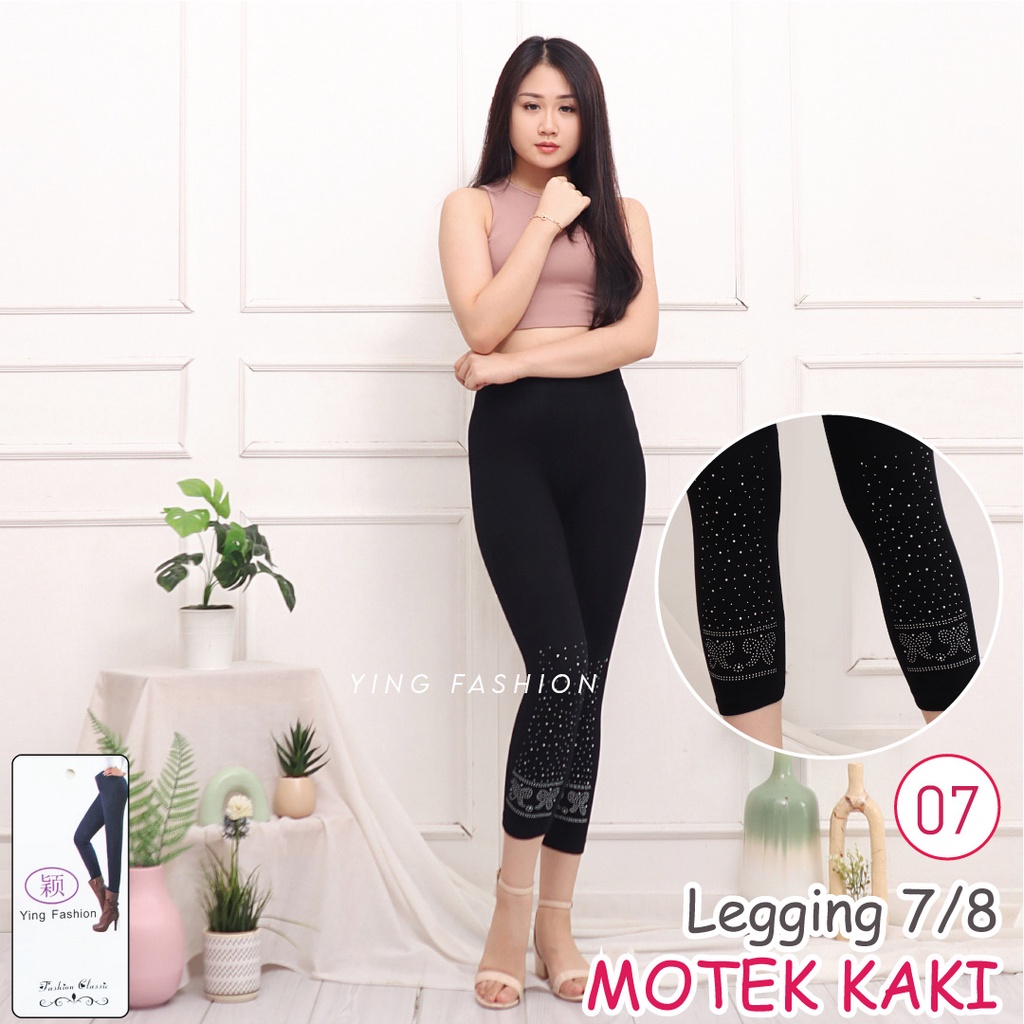 Legging MOTEK KAKI MK07-07 / LEGGING PENDEK WANITA / LEGGING MOTEK PENDEK / LEGGING IMPORT / LEGGING YING FASHION