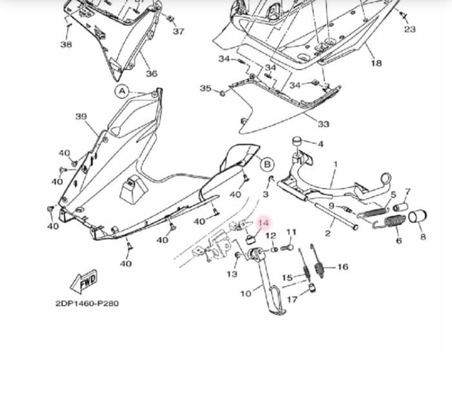 KARET STANDAR TENGAH2 DUA NMAX LEXI RX KING FIZR VIXION MIO ASLI ORI YAMAHA 4YY F7114 00