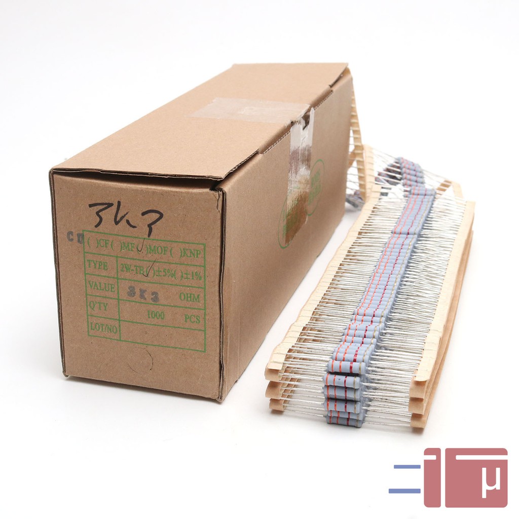 Resistor 3K3 3.3K 2W Metal Oxide 5% Taiwan Kaki Tembaga