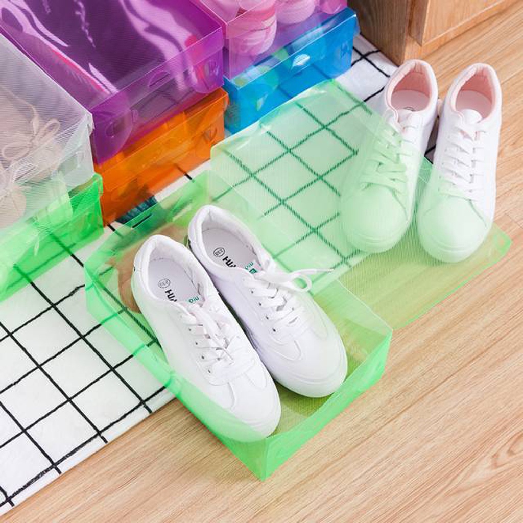 ❤️GTB❤️ Kotak Sepatu Lipat Transparan Serbaguna Shoes Box Organizer Multifungsi R001
