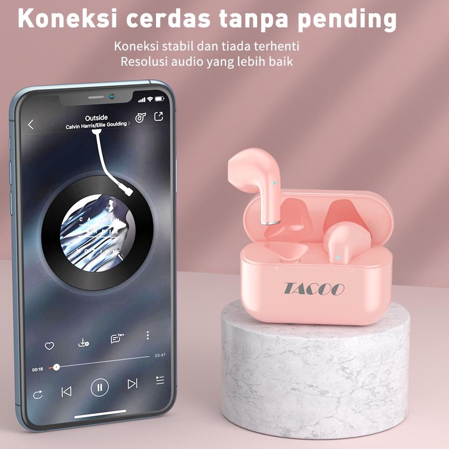 Diskon Promo PVZJO TACOO Pro 5s Mini TWS Bluetooth Earphone Headset Macaron Earphone wireless Sport 