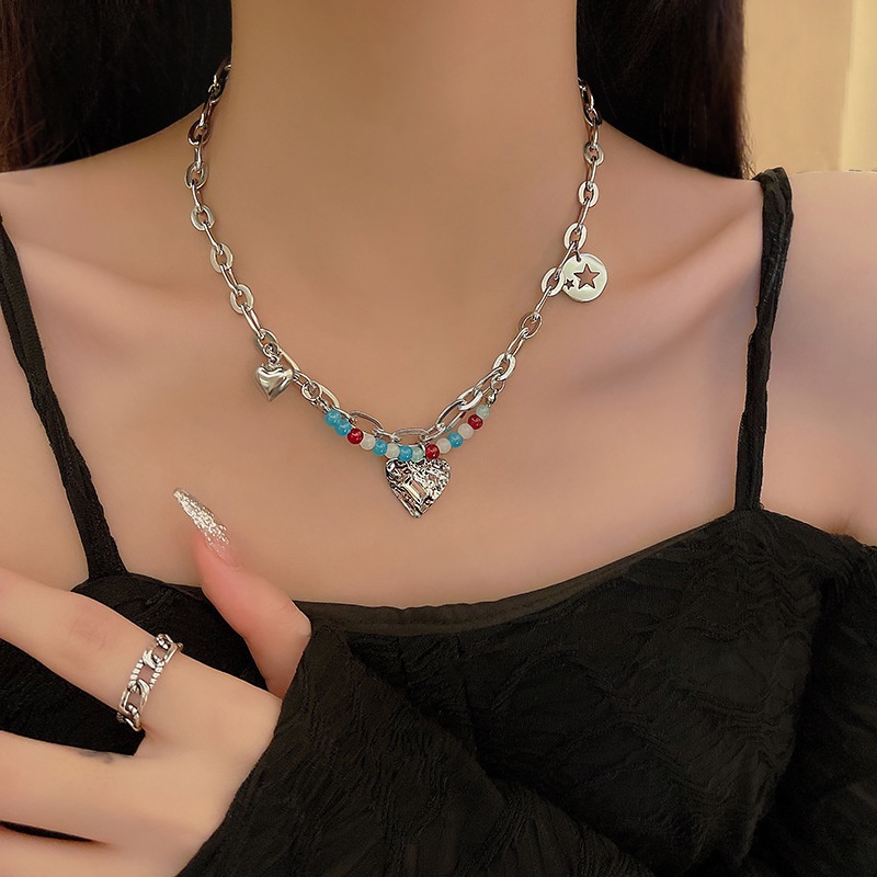 Kalung Choker Mewah Dengan Liontin Bentuk Hati Untuk Wanita