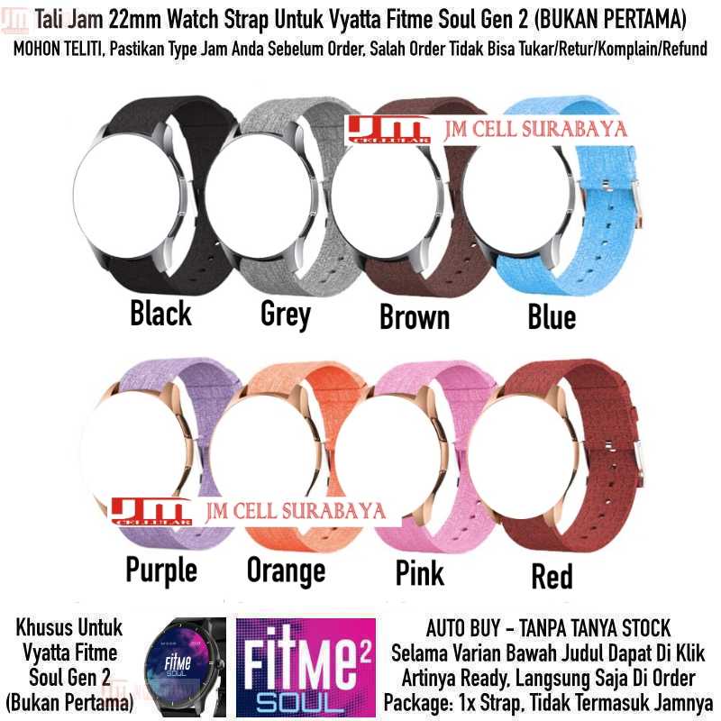 Fabric Watch Strap Vyatta Fitme Soul Gen 2 - Tali Jam Tangan 22mm Woven Kanvas