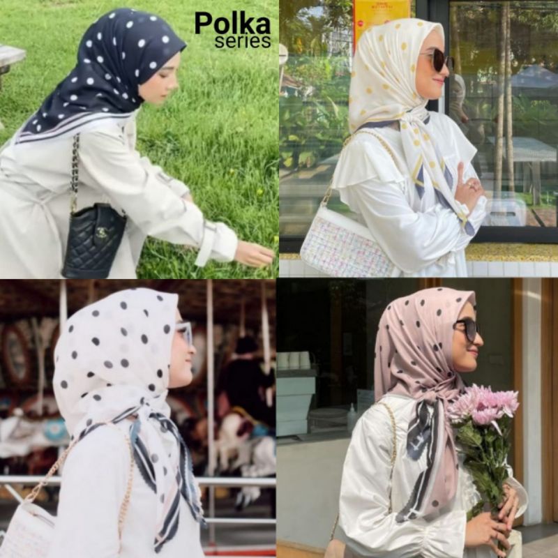 HIJAB  VOAL SEGIEMPAT MOTIF || Polka series || doty hijab