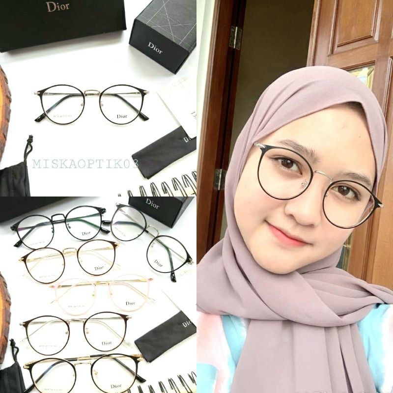 kacamata wanita besi bulat kacamata minus kacamata antiradiasi