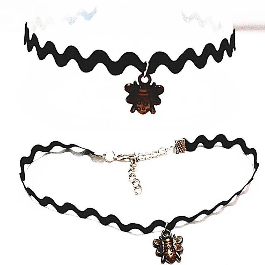 Zigzag Choker Necklace Bronze Bee | Kalung Handmade