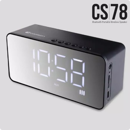 Comson CS78 Speaker Portable Bluetooth dengan Alarm dan Jam Digital FS