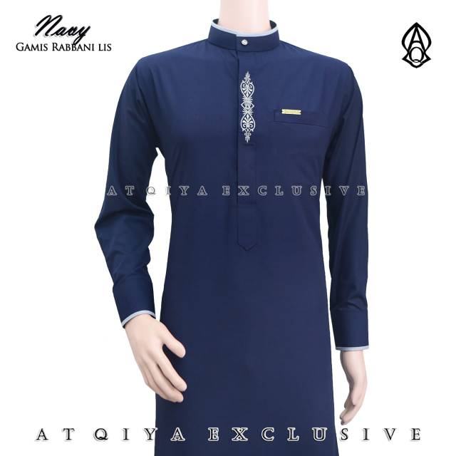 Gamis Atqiya Rabbani Lis / Jubah pria / jubah kekinian / Gamis slimfit