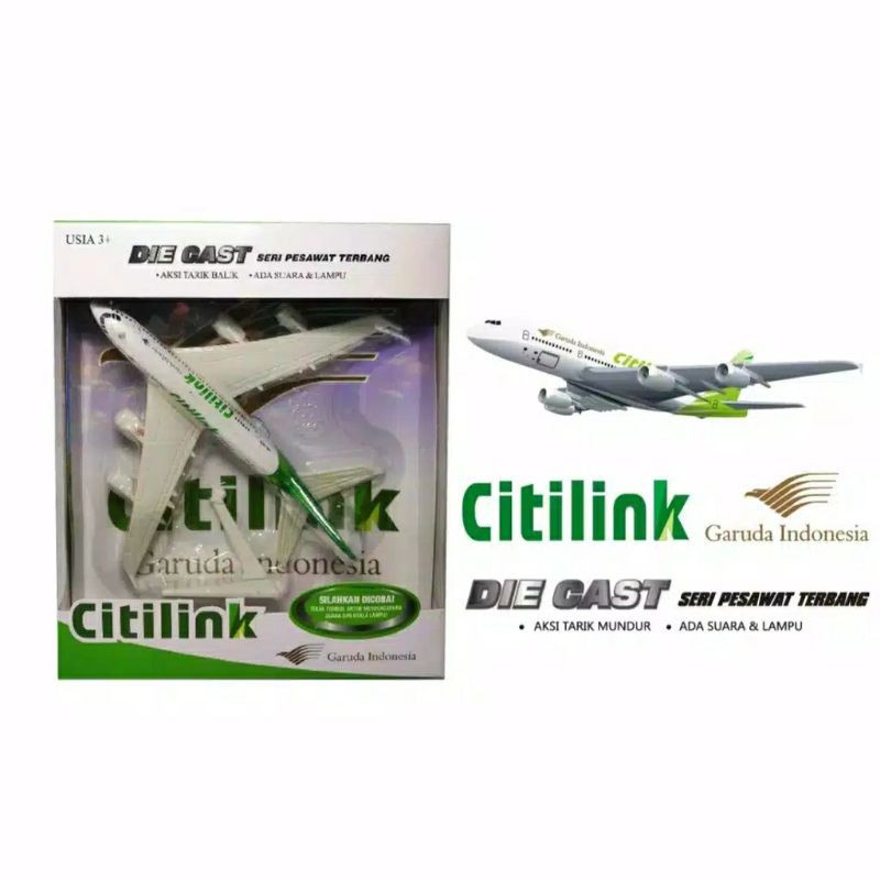 Diecast Pesawat Citilink - Miniatur Pajangan Replika Diecast Plane Citilink