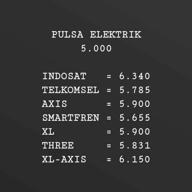 PULSA ELEKTRIK (5000) ALL OPERATOR
