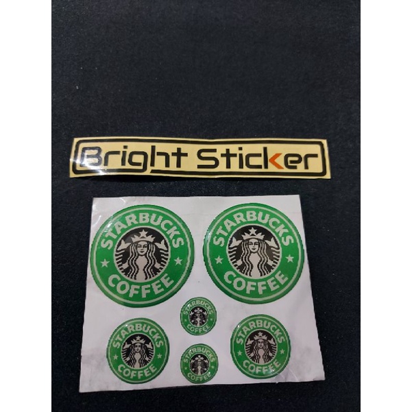 STICKER EMBLEM LOGO STARBUCKS SET STICKER MOTOR STICKER MOBIL TIMBUL 3D