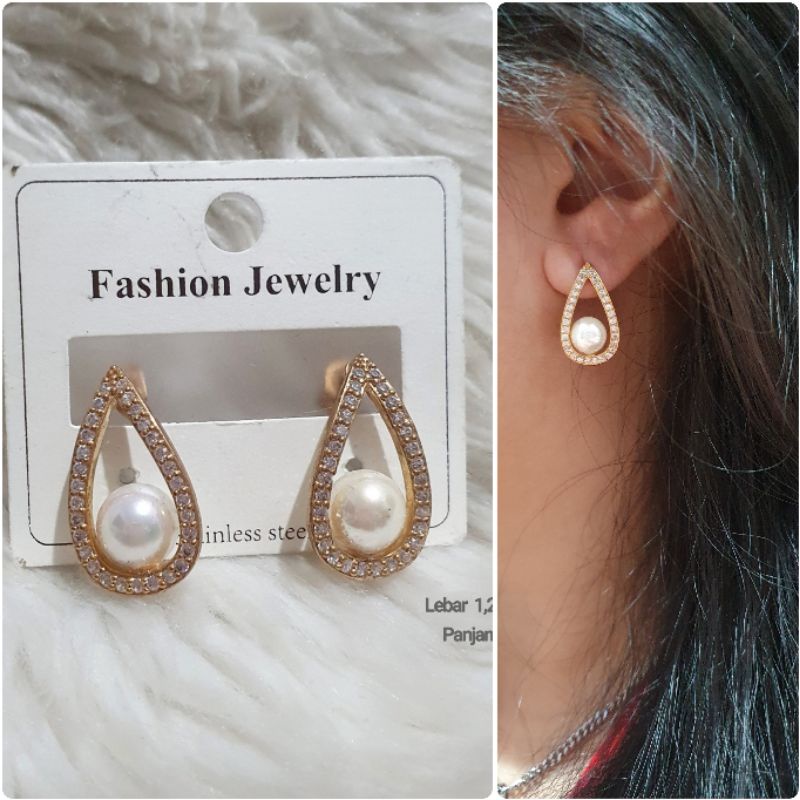 Anting Titanium asli Anti karat anti alergi Earring Stainless steel Premium Quality T293