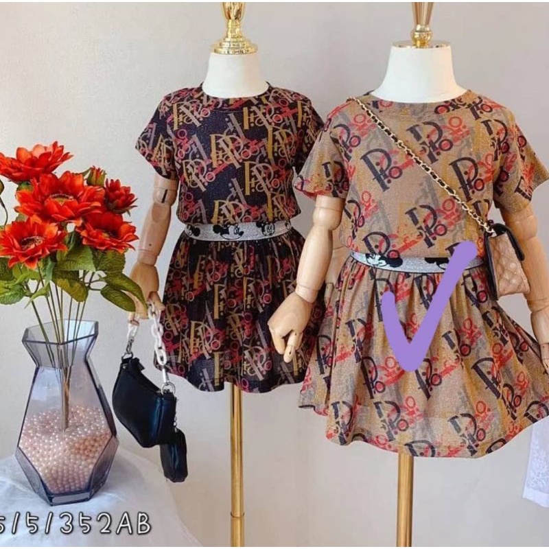 setelan anak perempuan/setelan anak/setelan rok anak/setelan rok anak perempuan/setelan rok dior