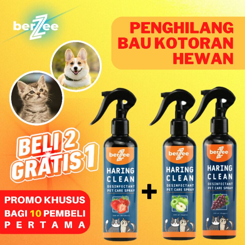 (HARING CLEAN)Paket Hemat Penghilang Bau Kencing Kucing Anjing 250ML / Pet Odor Remover Spray / Litter Box / Pasir Kucing / Kucing / Anjing / Cat Dog