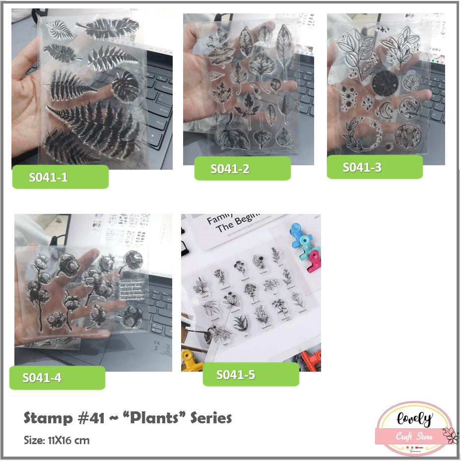 

LovelyCraftStore | S 41 - Transparent Silicone rubber Clear Stamp ~ Stempel Silikon Transparan Silicone Stamp Leaves, Daun, Plants, Tanaman untuk journal, cards, art craft, scrapbook