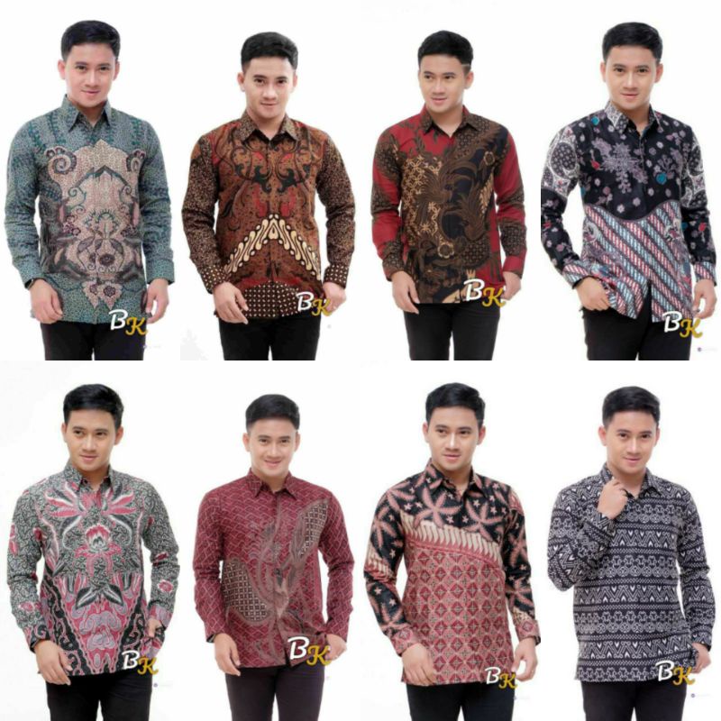 Kemeja batik lengan panjang size m l xl xxl xxxl