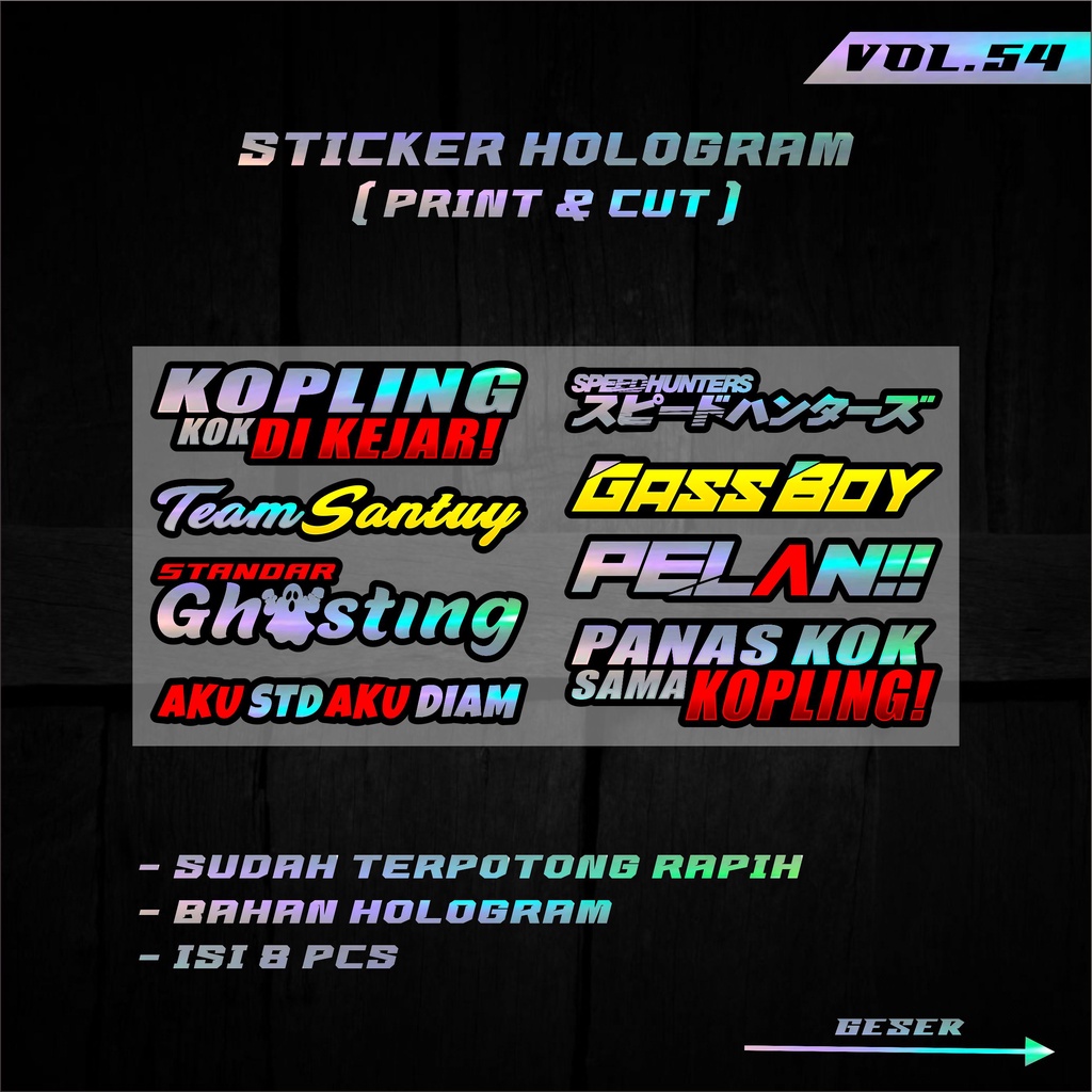 Sticker Racing Hologram Pack Print &amp; Cut Sticker Motor