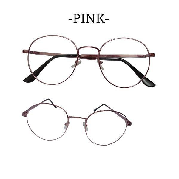 Kacamata Bulat Oval Retro Model Korea Pria dan Wanita / Kaca Mata Classic Import Lensa Bening