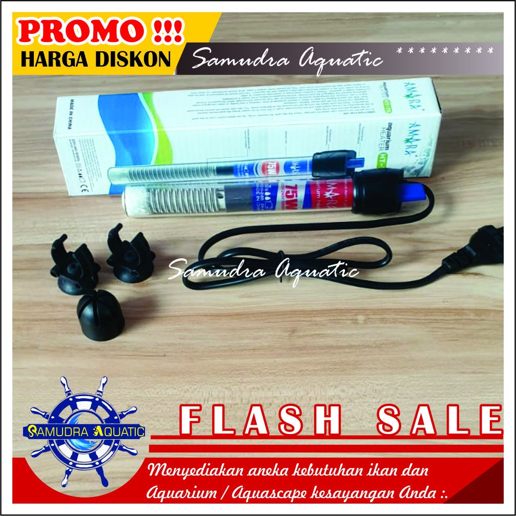 HEATER Pemanas Aquarium 75 Watt, Hiter Penghangat Air Aquarium Aquascape (GRATIS BubleWrap)