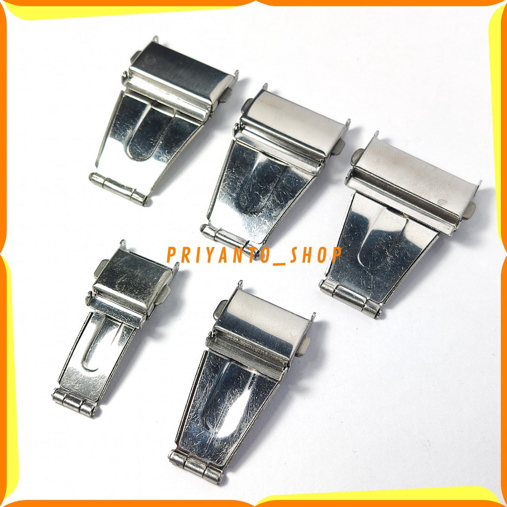 Buckle Jam Tangan Pencetan Engsel Jam Tangan 12MM- 24MM Silver