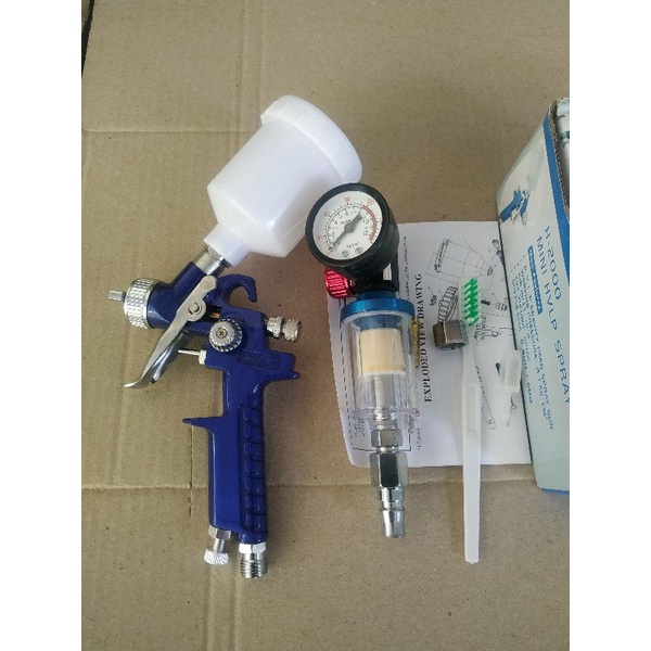 Spraygun hvlp dengan regulator filter