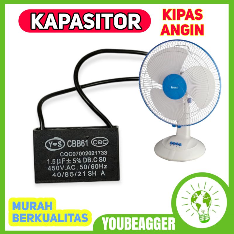 Kapasitor kipas angin 1,5uf cocok untuk Miyako cosmos national dan semua merek