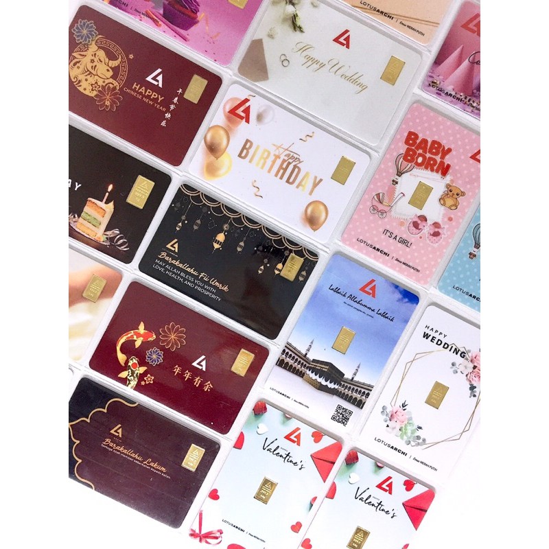 LM Lotus Archi Gift Series [TERMURAH] Kado WEDDING BIRTHDAY BABYBORN 0,5 g & 1 gr gram LOGAM MULIA