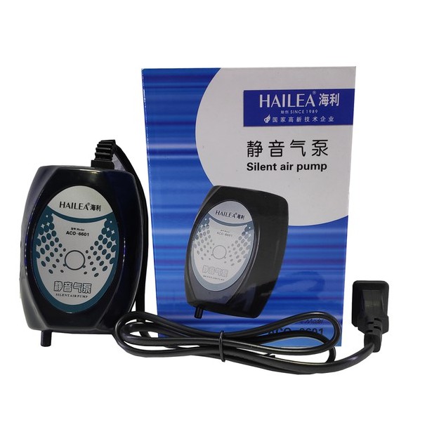 hailea aco 6601 silent air pump pompa mesin aquarium aerator gelembung udara
