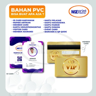 Jual [TEBAL 0.96mm] Cetak ID Card PVC Premium Kartu Member / Kartu ...