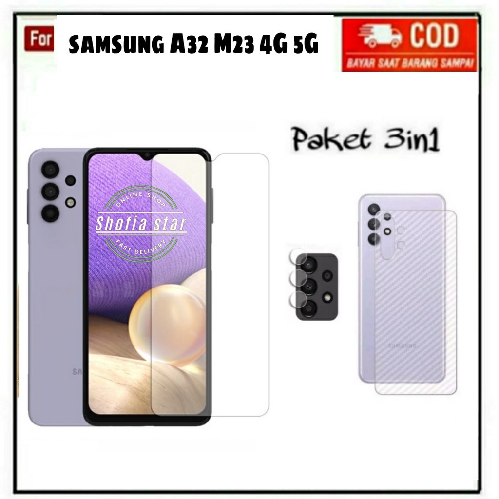 3IN1 TEMPERED GLASS BENING SAMSUNG A32 M32 4G 5G TG LAYAR ANTIGORES KACA FULL COVER