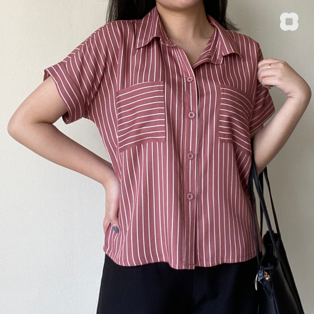 NOVA Stripes Shirt | Atasan Wanita | Cotton Club