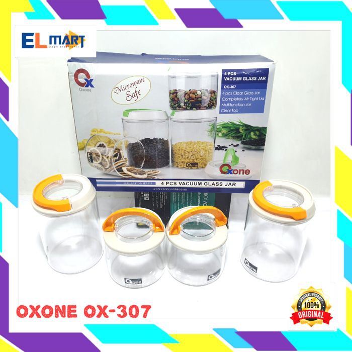 Toples kaca vacuum Oxone ox 307 - vacum glass jar 4pc OX307 Toples vacum glass ox307