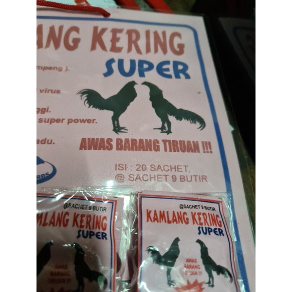 2bks kamlang kering super ayam tarung 18butir jamu herbal doping stamina ayam vitamin obat tahan pukul asli ori