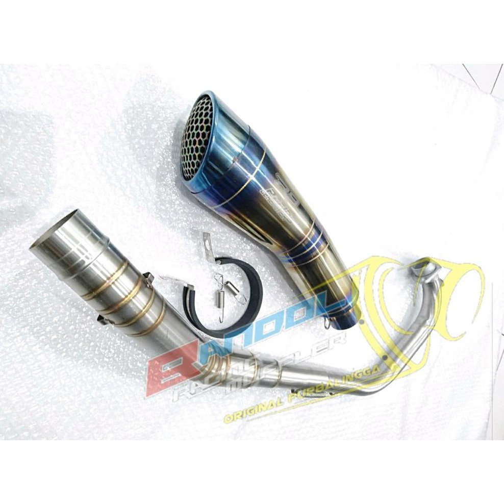 Knalpot R9 H2 Biru Byson