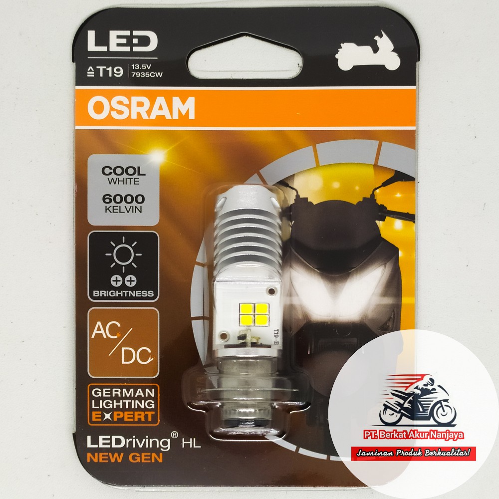  Lampu  Motor  Osram  LED  T19 H6 M5 K1 Putih AC DC 7935CW 