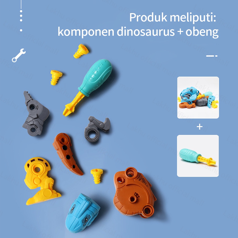 JCHO mainan edukasi anak diy/mainan bongkar pasang dinosaurus bongkar pasang