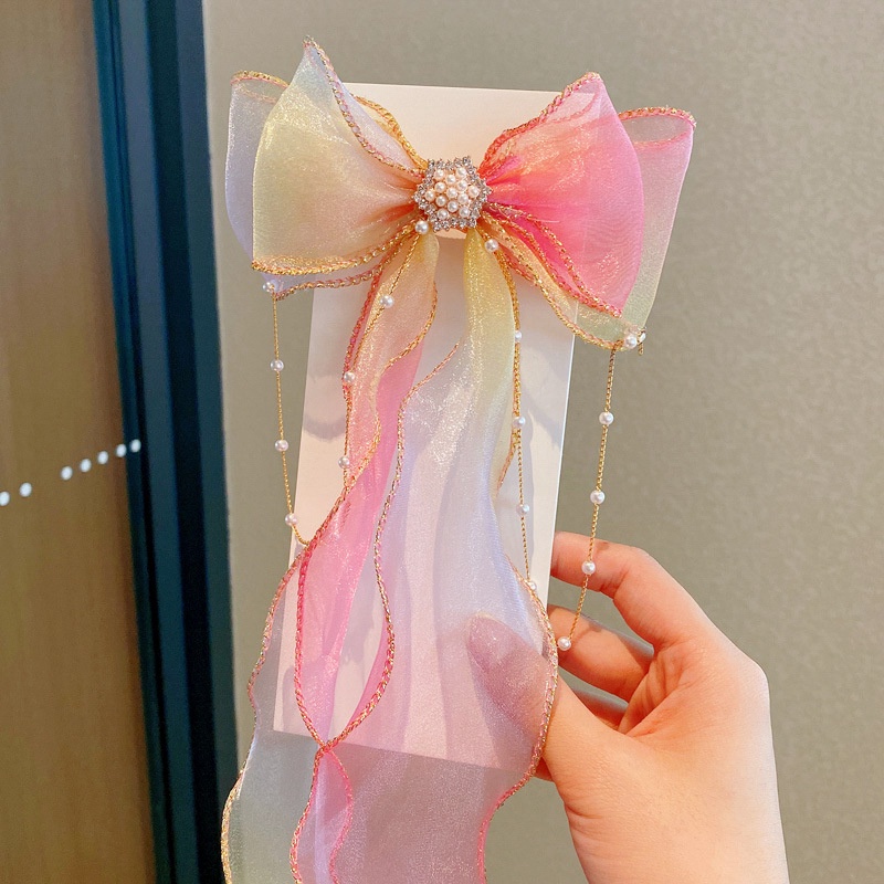 [PRINCESS KESLI]Girls Bow Headband/Baby Girl Pearl Rumbai Jepit Rambut Dikepang/jepit anak perempuan/Aksesoris anak perempuan princess/kado/hadian ulang tahun anak cewek