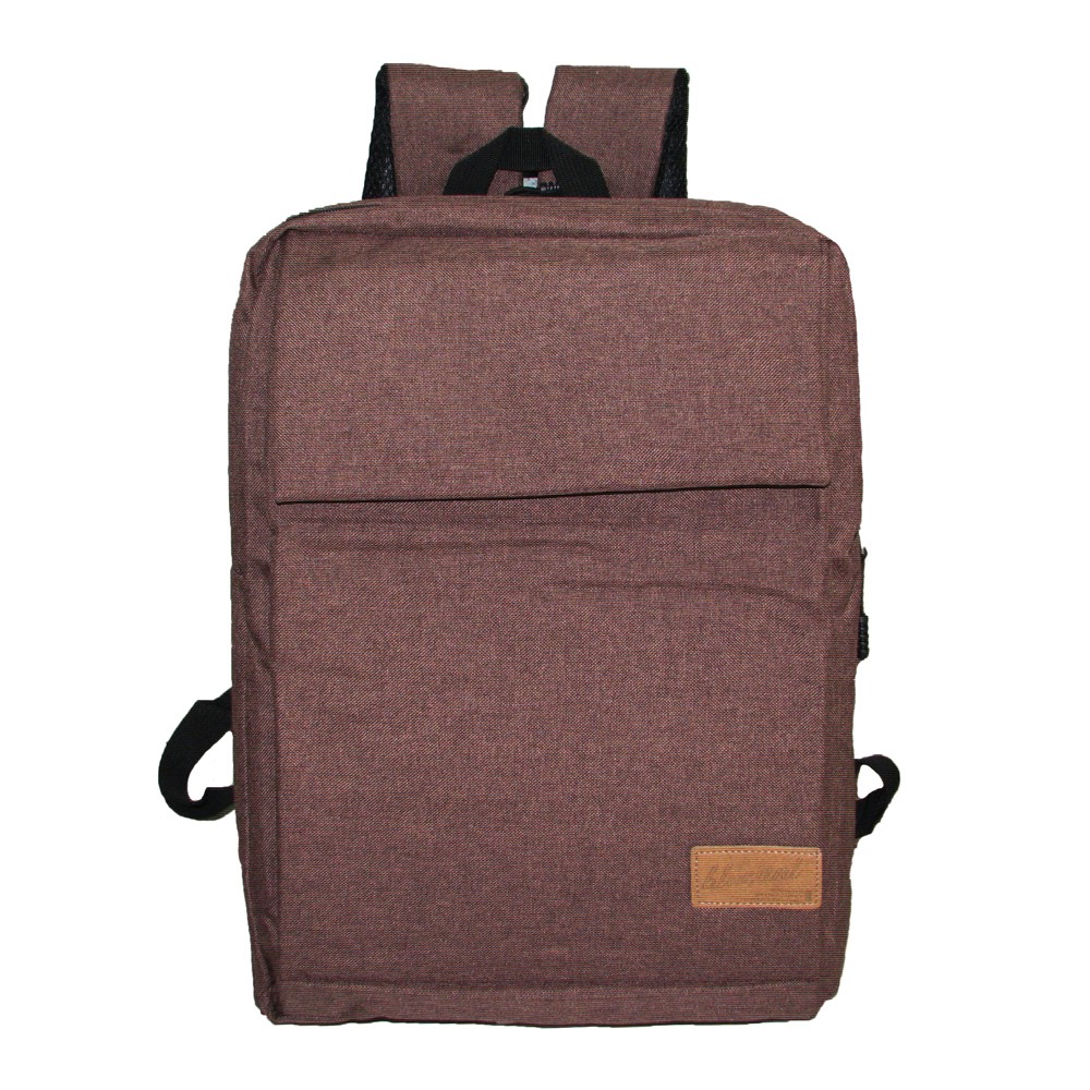 Tas Ransel Pria Backpack Korean Style / Tas Kerja Wisdom - Coklat Muda