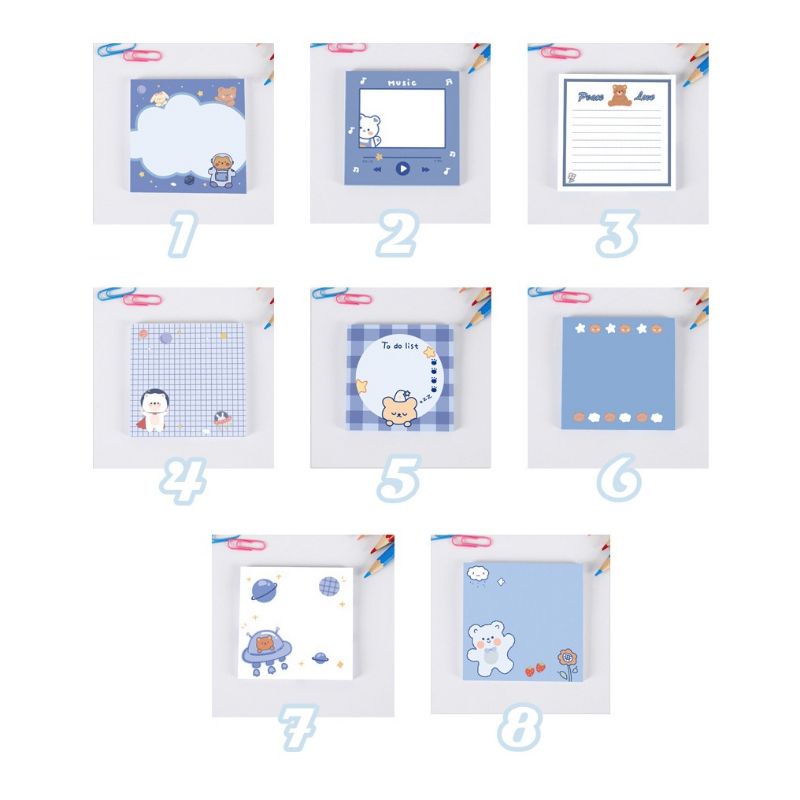 

50 Lembar STICKY NOTES PAD / STICKY NOTE PENANDA HALAMAN / MEMO PAD MOTIF / STICKY NOTES KERTAS